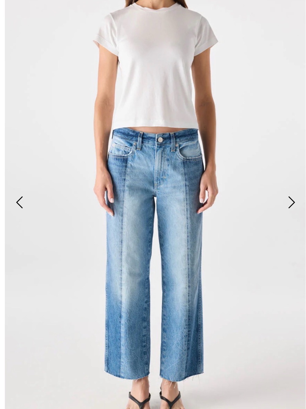 AMO Billie Shadow Two-Tone Light Blue Wide-Leg Jeans